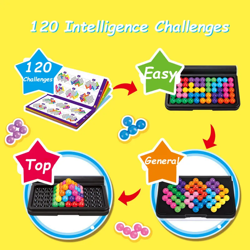120 IQ wyzwań Smart Games Puzzler Pro Pyramid Logic Logic z grę rodzinną Montessori Toys Diving Prezent 220706