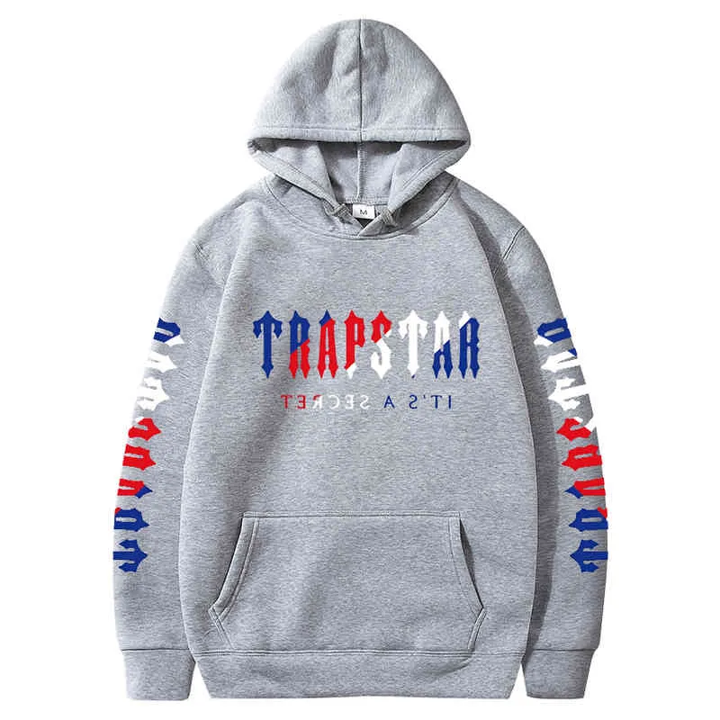 Trapstar Its A Secret Men Hoodie Blue Red White Print Casual Streetwear