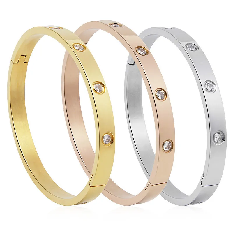 Moda bellissimo set delicato braccialetto di cristallo e orecchino ad anello le donne regalo amore braccialetto gioielli interi 220331264k