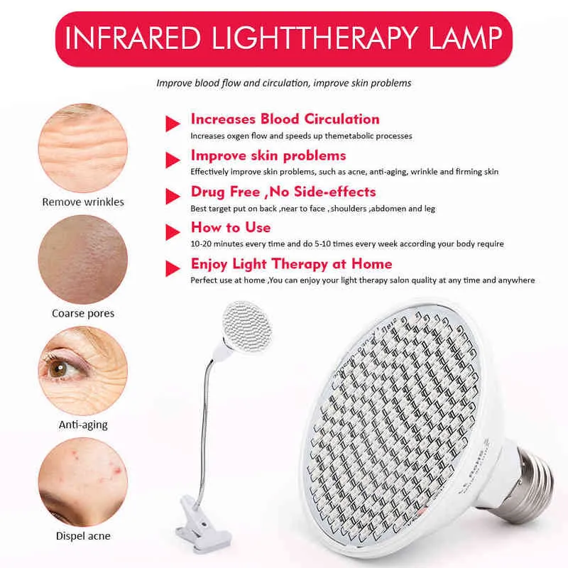 Anti Aging LED Lamp Photon Therapy Infraröd skönhet Anti rynka kropp 220520