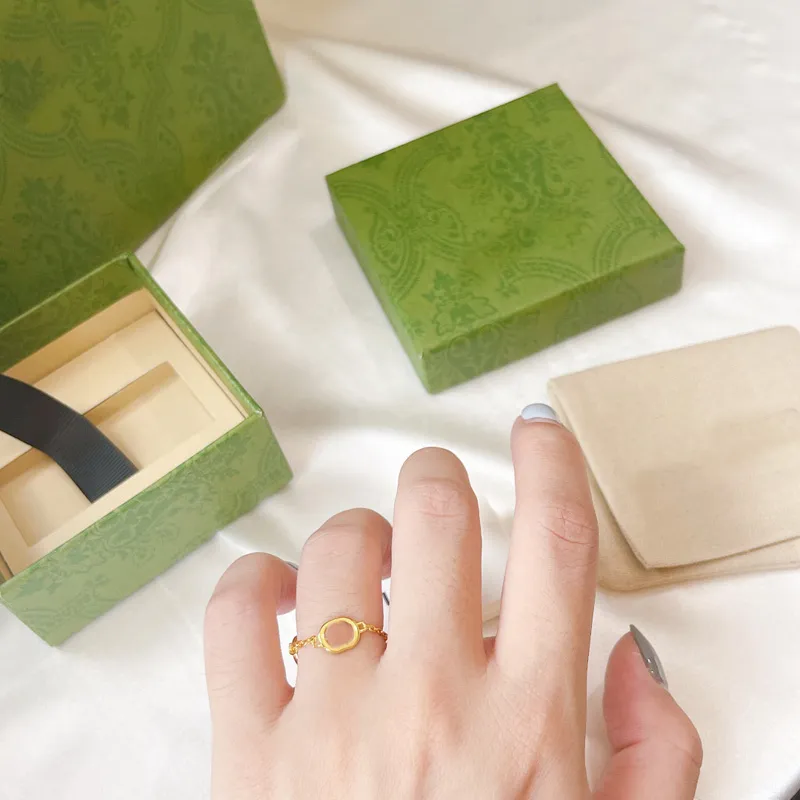 Anéis de designer fashion para mulheres anéis de corrente de ouro noivados para designers de anéis femininos joias S925 prata esterlina ornamentos 2022