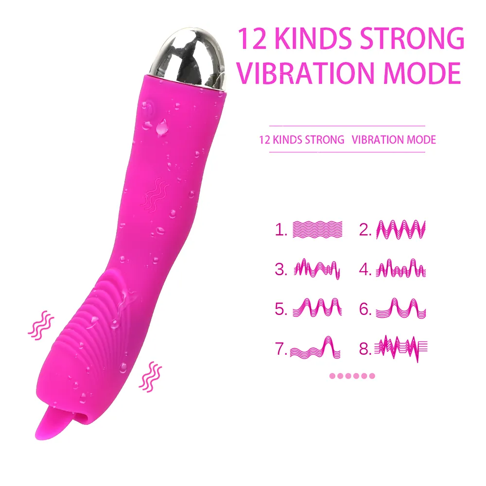 IKOKY 12 Frequency Licking Tongue Vibrator Oral sexy Masturbator Toys for Woman Clitoris Stimulator Clit Blowjob