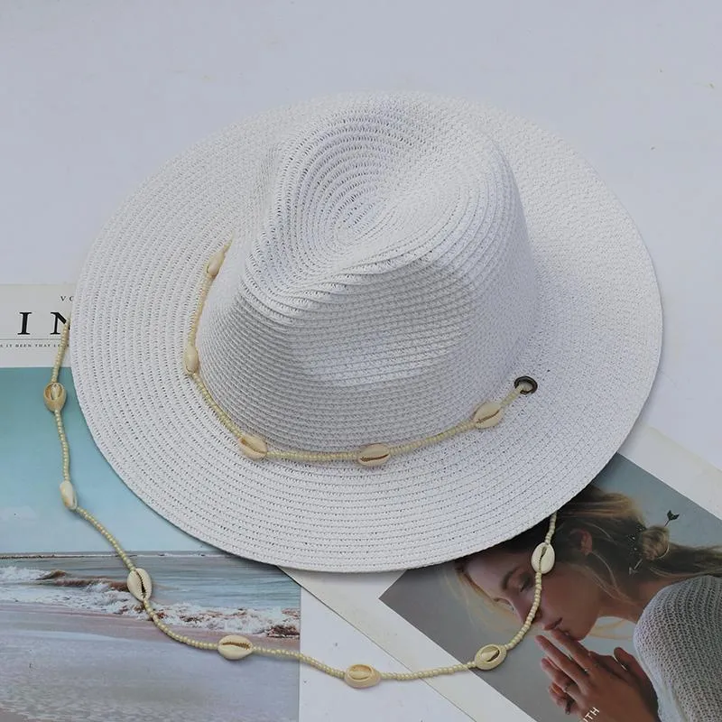 Широкие шляпы с краями 2022 Женские ожерелья Shell Beach