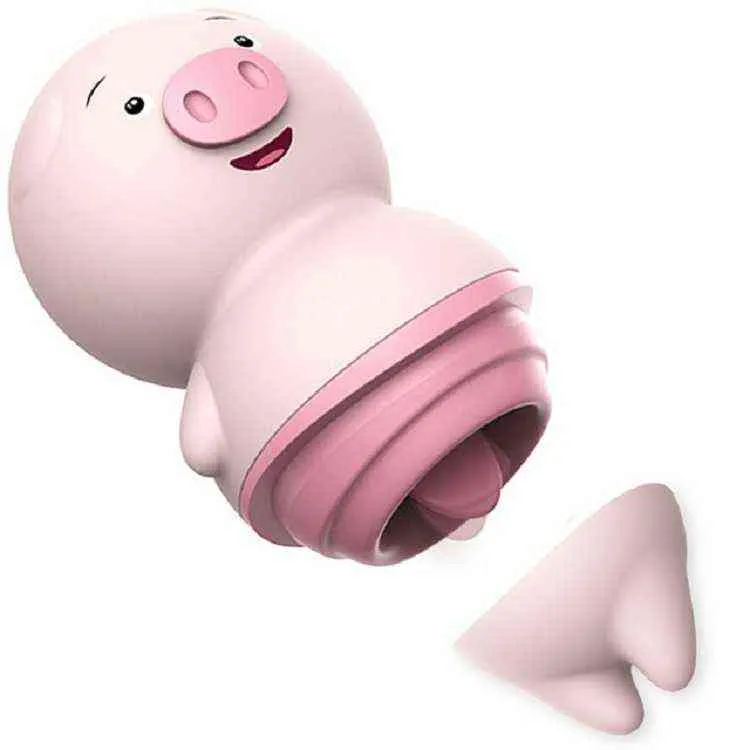 NXY Vibrators Usb Charging Pink Pig Wireless Jumping Eggs Clitoris Frequency Conversion Tongue Lick 0411