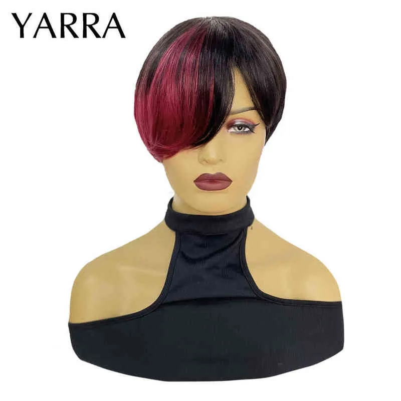 1B/27 Kurzes Bob Human Hair Pixie Cut -Perücken für schwarze Frauen 99J Ombre billig vorgezogen