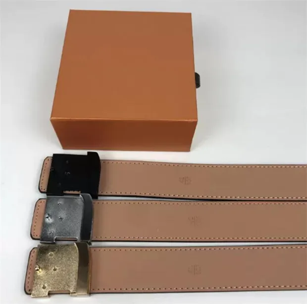 Men Designer Belts Mens Womens Fashion belt Genuine Leather Male Women Classic gold silver black buckle High Quality Strap Waist197k