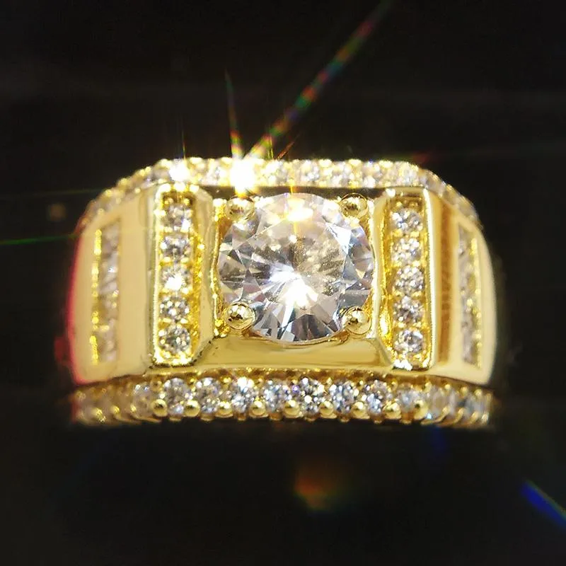 Anelli a grappolo Grande anello in argento sterling 925 di fidanzamento uomo Ragazzo regalo di lusso in oro 18 carati 2CT diamante gioielleria raffinata Taglia 8 9 10 11 12C320W