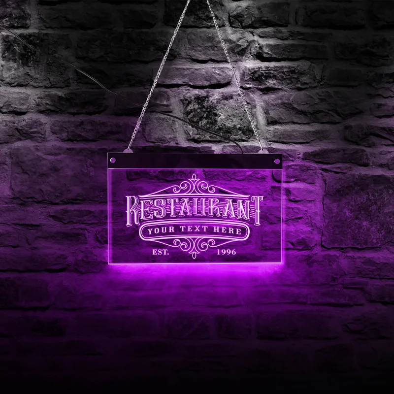 Anpassad affärsledande neon gourmet restaurang vägg hängande dekor belysning personlig skyltning 220615