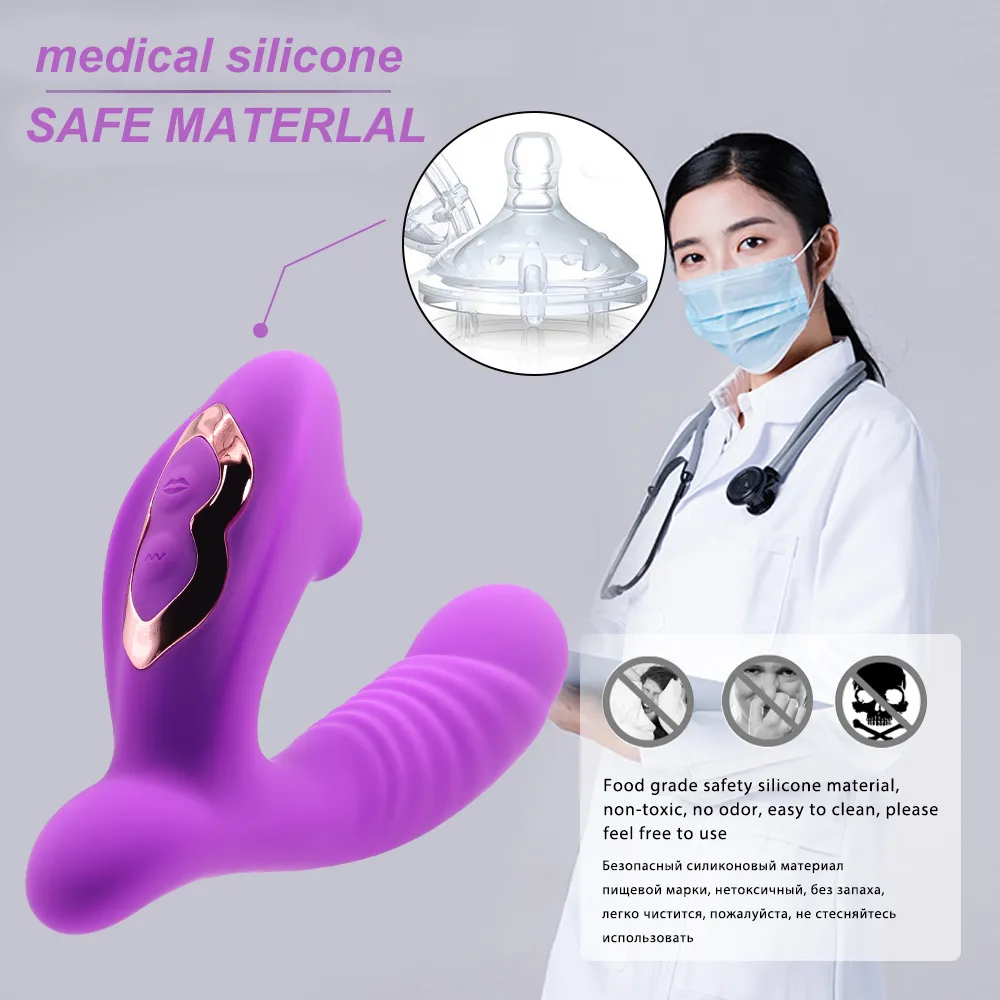 Dildo Sucking Vibratore 10 Vibrazioni Vagina G Spot Clit Sucker Erotic Clitoride Stimolatore Massaggiatore Giocattoli sexy femminili le donne