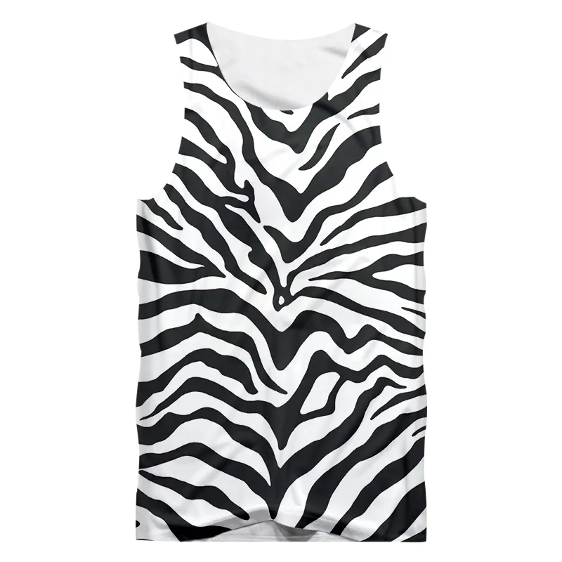 OGKB 3D Tank Tops Male Fashion Gyms Leopard Vest Print Zebra Stripes Hip Hop Big Size Clothing Man Summer Sleeveless Shirt 5XL 220331