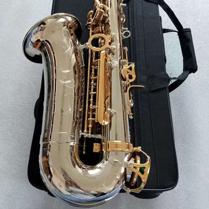 Новая EB Professional Alto Saxophone W037 Оригинальная структура с таким же обновлением с двойным ребрами белая медная золотая саксофон