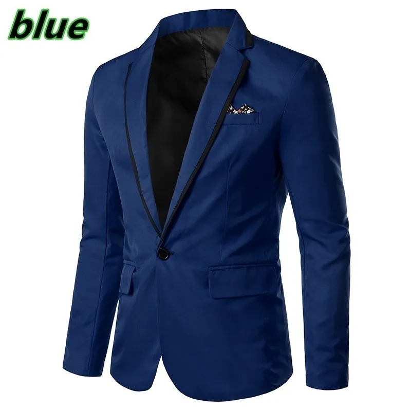 Blazer Masculino Homme Slim Fit for Men Stylish Casual Solid Blazer Business Wedding Party Outwear Coat Suit Tops 220409