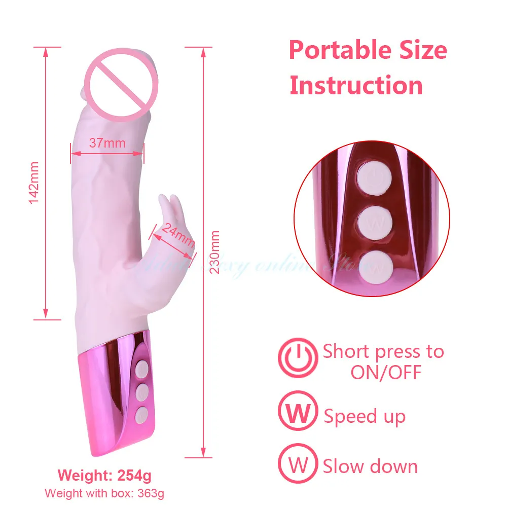 Potężny wibrator królika duży dildo 12 stymulator stymulatora stymulatora samica masturbatora dla kobiet seksowne zabawki