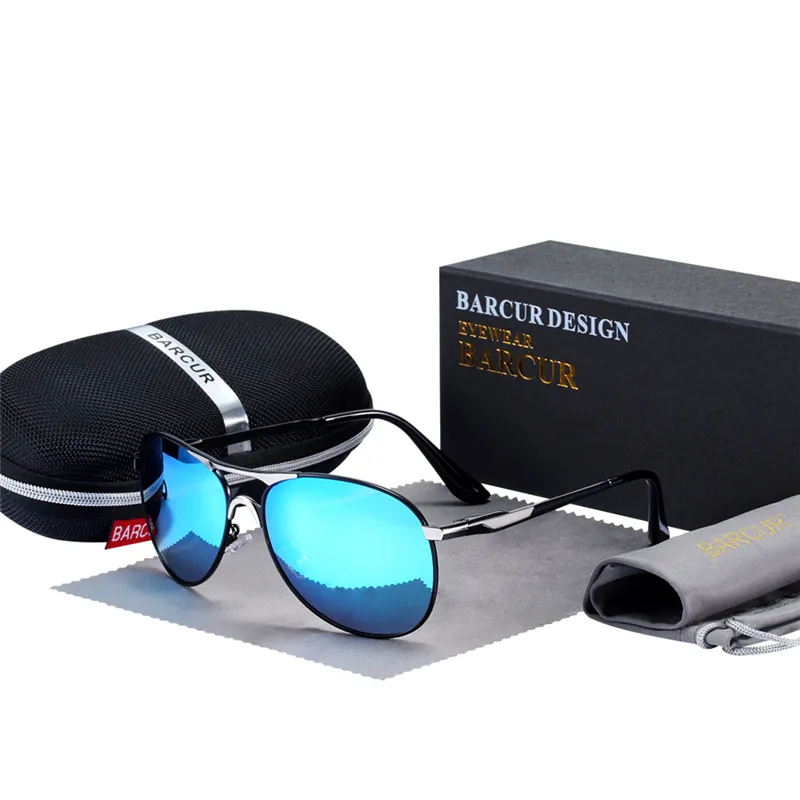 BARCUR Hohe Qualität Männliche Sonnenbrille Männer Polarisierte Marke Design Sonnenbrille Herren s8712 designer 220513