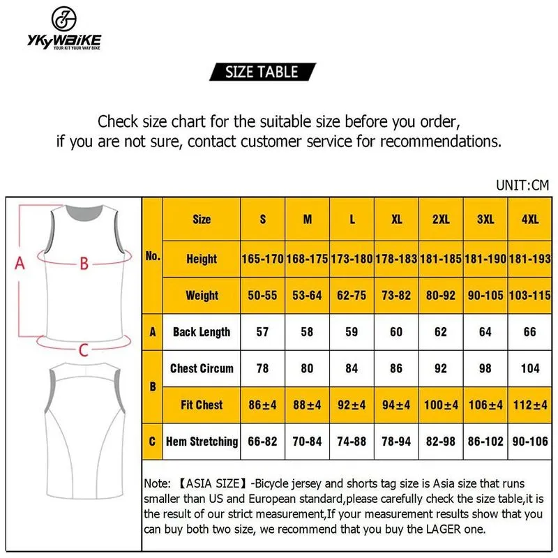 YKYWBIKE Mens Base Layer T-shirt sans manches Séchage rapide Cyclisme Maillot de vélo Gilets Compression Vélo Sport Jersey 5 Couleur 220623