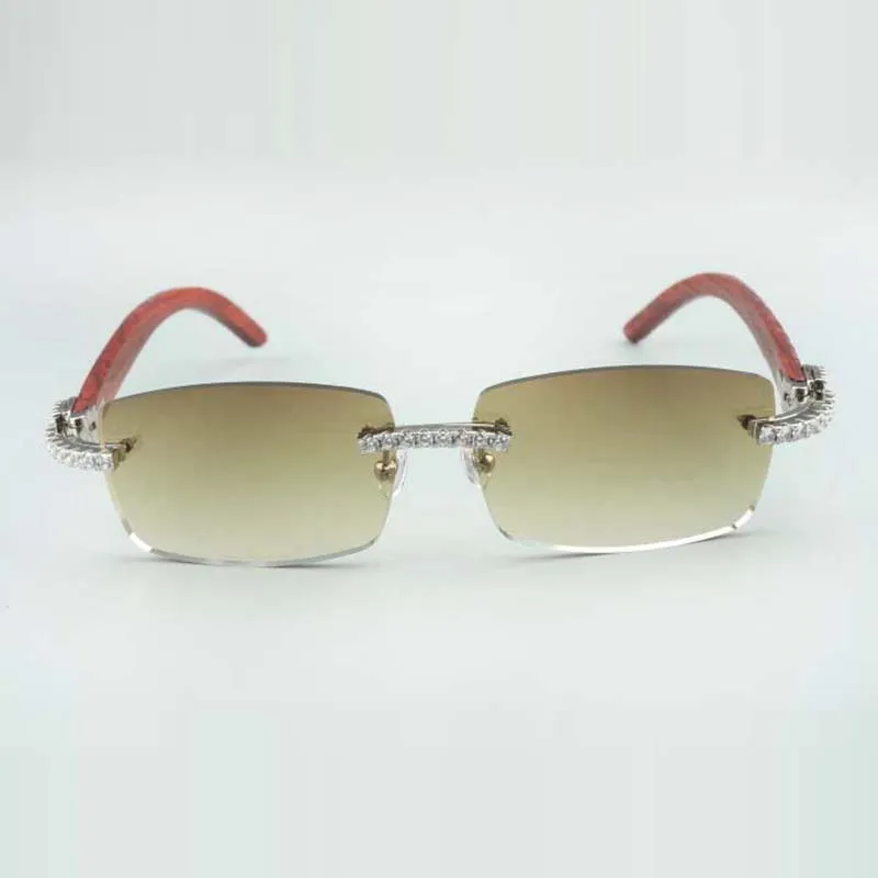 eindeloze diamanten buffs-zonnebril 3524012 met tijgerhouten poten en 56 mm lens276S