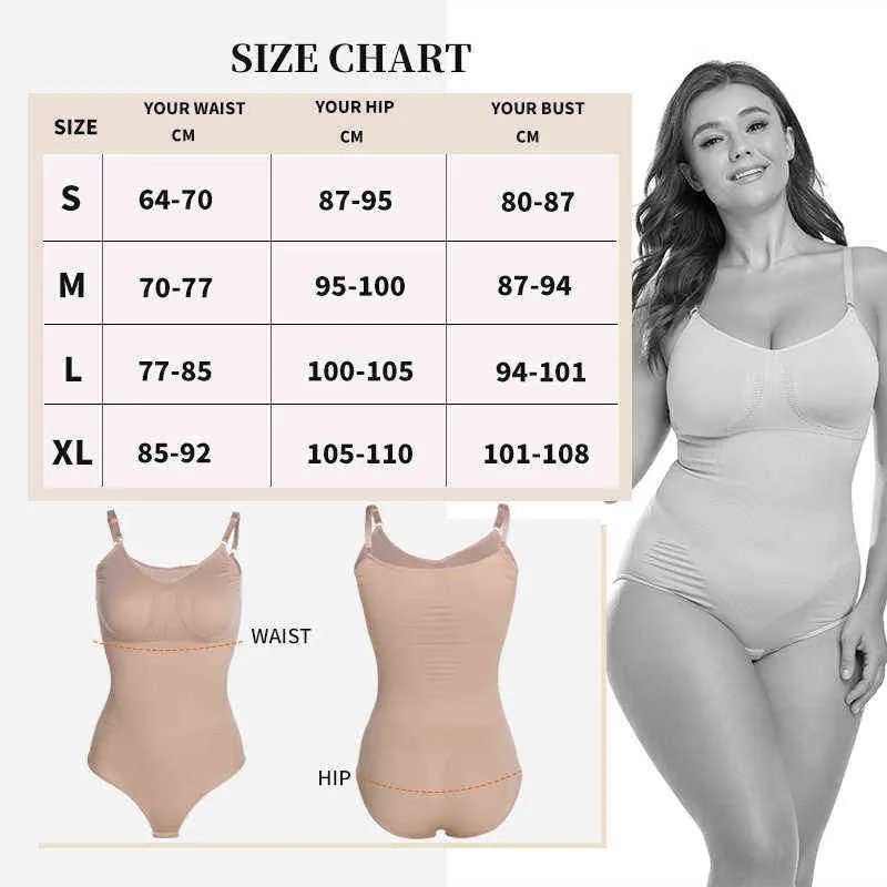 Kadınlar için Dikişsiz Shapewear Bodysuit Karın Kontrol Butt Kaldırıcı Vücut Şeytan Pürüzsüz Elbise Zayıflama İç çamaşırı L220802