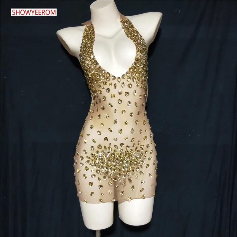 Sparkly Silver Mirror Elastic Fabric Kort klänning Kvinnor Födelsedag Spela Celebrate Dancer Party Show A220812