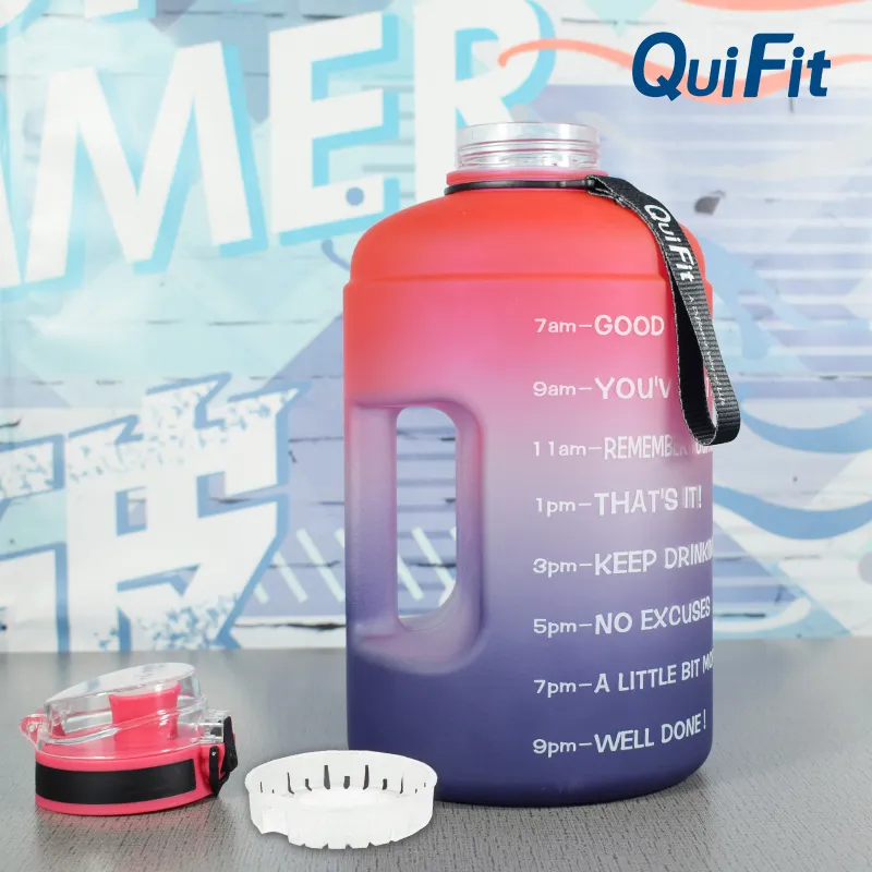 Quifit2.2L/3.78Lbouncing straw sports gallon water bottle fitness/home/outdoor, making it dust-proof and leak-proof 220418