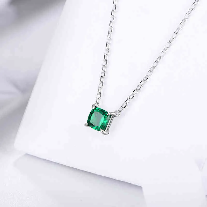 Attagems Vintage 100 925 Sterling in argento moissanite diamante smeraldo gemma diamanti collana a pendente gioielli fine intero 7926037