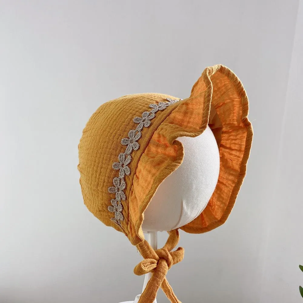 Bebé bebé princesa sombrero solar cubo de algodón borde 0-1 años para bebés sombreros de verano de primavera