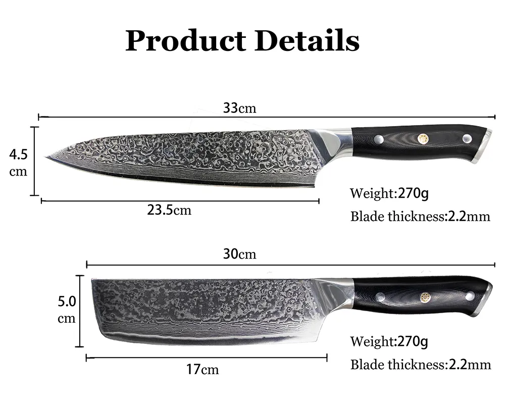 YUZI Eamascus Knowern Knves Ustaw Chef Lnife Professional Japan Sankotu Cleaver Bone Utility Paring Tools244G