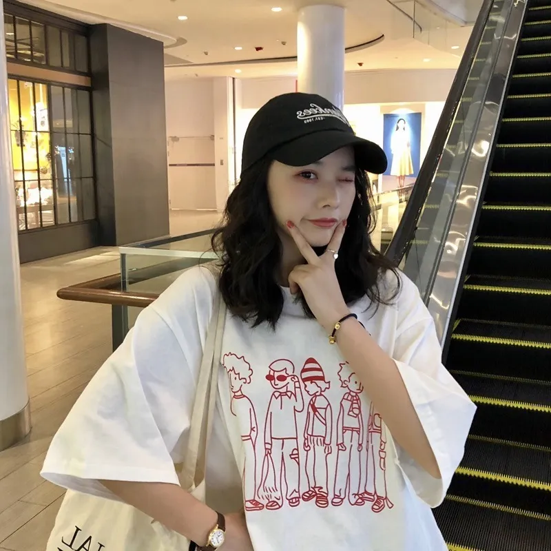 Drôle Harajuku t-shirts femmes Kawaii dessin animé Graffiti t-shirt mignon à manches courtes t-shirt mode Streetwear haut t-shirts femme 220615