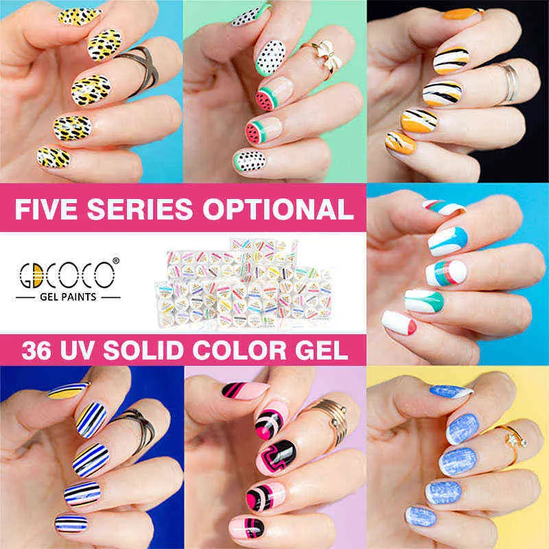 NXY Nail Gel Ny S Gdcoco Pure Color UV Paint Art Kit 5ml DIY Dekoration för s Manicure Soak Off Lacquer 0328