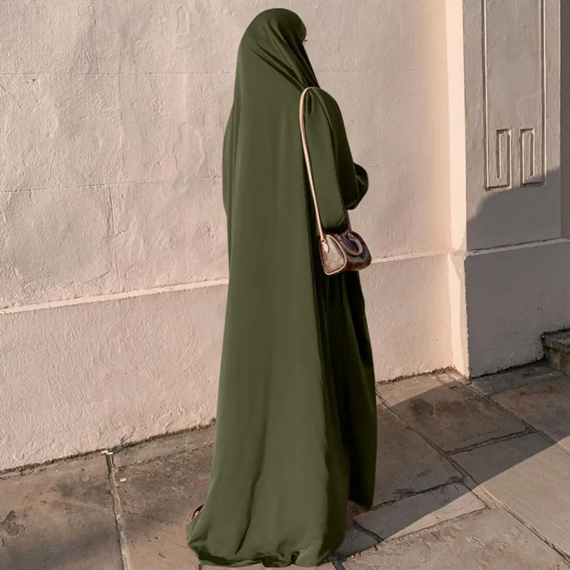 Ramadan Islam Prayer Dress Eid femme Abaya Khamar jilbeb muslim woman Long Khimar Robe turkish women clothing Niqab 220607
