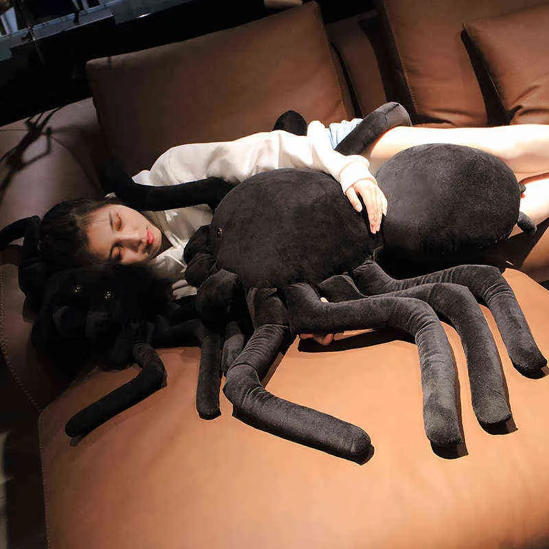 Cm Come il vero ragno nero Breve peluche animale riempito Pop Creativo Divano Arredamento ufficio Peluche Fidanzato Fidanzata regalo J220704