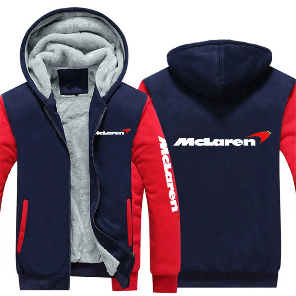 2022 Neue F1 Formel 1 Herbst und Winter Hoodie Mclaren Herren Druck Benutzerdefinierte Mann Sweatshirts Streetwear Verdicken Reißverschluss Pullover Männliche Jacken Mg9u