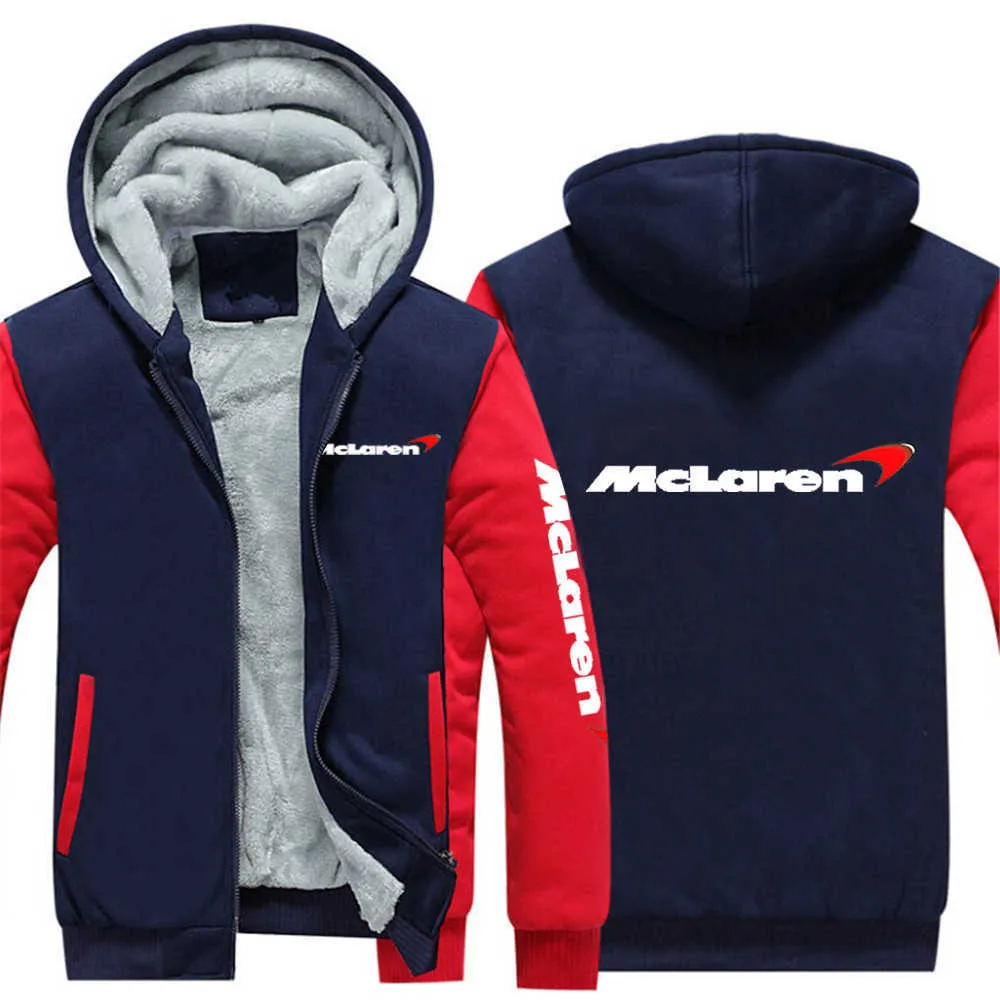 2022 NY F1 Formel One Autumn och Winter Hoodie McLaren Mens Printing Custom Man Sweatshirts Streetwear Tjocken dragkedja Tröja Male Jackets MG9U