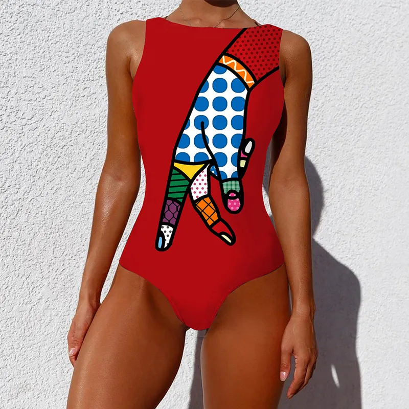 Sexy imprimé maillot de bain fermé grande taille maillots de bain Push Up femmes fleur Vintage corps nager plage piscine maillot de bain 220509