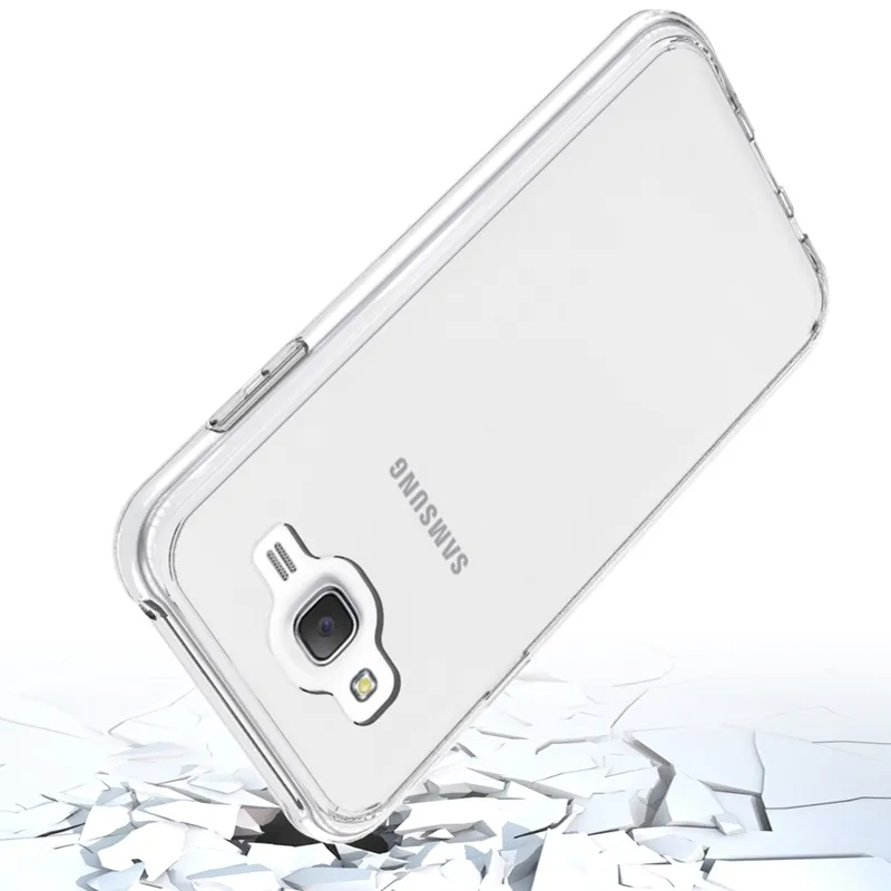 Voor Samsung Galaxy J7 2015 J700 J700F Transparante TPU/pc -cases Scratch Resistant Coating Schokbestendige Cover Air Cushion Telefoontas