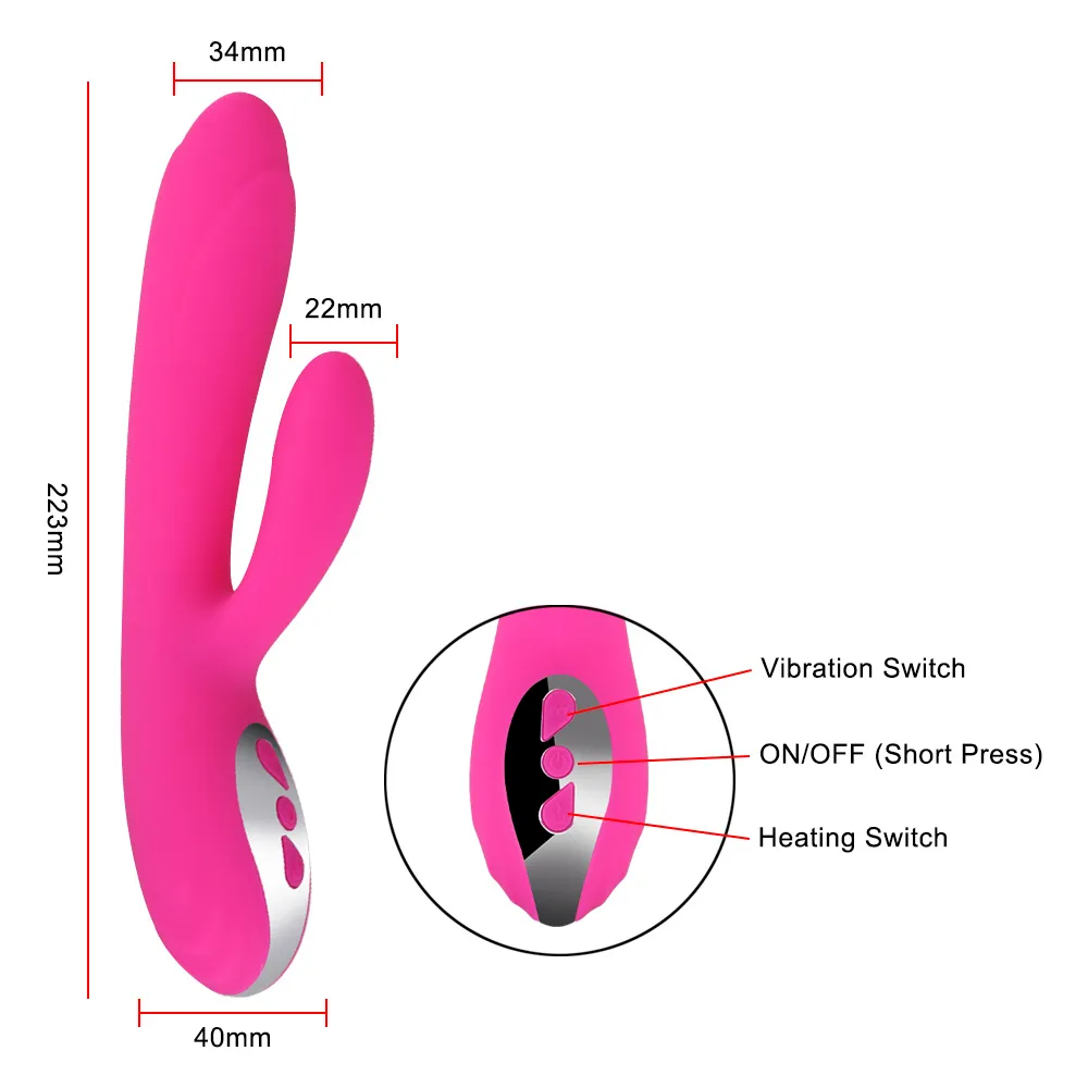 Verwarmde Dildo Konijn Vibrator voor Vrouw Anale Plug sexy Speelgoed Clitoris Stimulator Vrouwelijke Masturbatie Machine Paar Gereedschap Volwassen Winkel