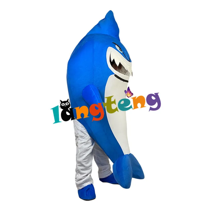 Traje de la muñeca de la mascota 993 Traje de la mascota del tiburón azul Vestido de lujo Navidad Halloween para adultos