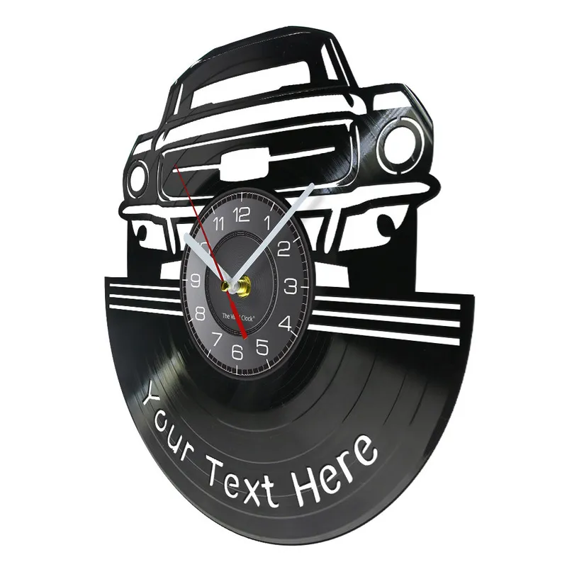 Auto Service Art Garage Niestandardowy numer nazwy na spersonalizowanym zegarku ściennym wykonanym z płyty winylowej 220615