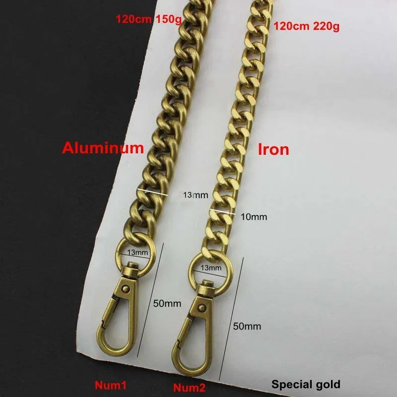 13mm 10mm fashion Rainbow Aluminum iron Chain Bags Purses Strap Accessory Factory Quality Plating Cover Wholesale 220610