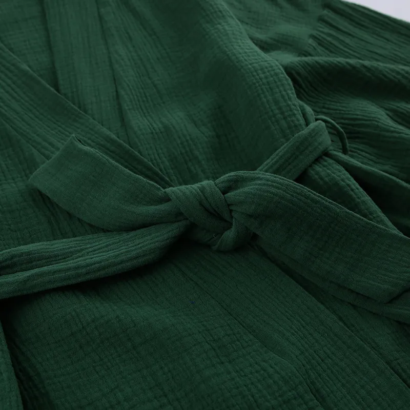 NHKDSASA Kimono Piżamy 100% Bawełna Crepe Długoszechowe Spodnie Damskie Damskie Panie Siewki Domowej Mujer 220329