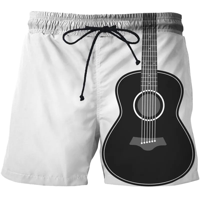 Gitarrinstrument Herrkläder överdimensionerade Bermuda Shorts för män Casual Harajuku Boys Beach Short Sweatpants Unisex 3D Print 220624
