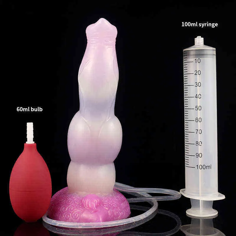 NXY Dildos yocy厚さ5 7cm液体シリカのジェルシミュレートejaculation水スプレーペニス男性と女性のアナルプラグの楽しいマッサージ0316