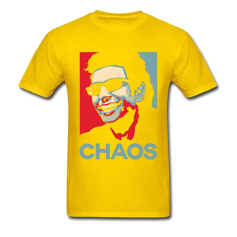 Ian Malcolm Chaos 414 Tops Shirt 2018 Hot Sale Crew Neck Slim Fit Short Sleeve Cotton Man T Shirts Printed T-shirts Ian Malcolm Chaos 414 yellow