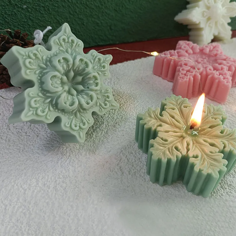 Molde de silicona para hacer velas perfumadas DIY regalos de Navidad árbol de Navidad copo de nieve 220611