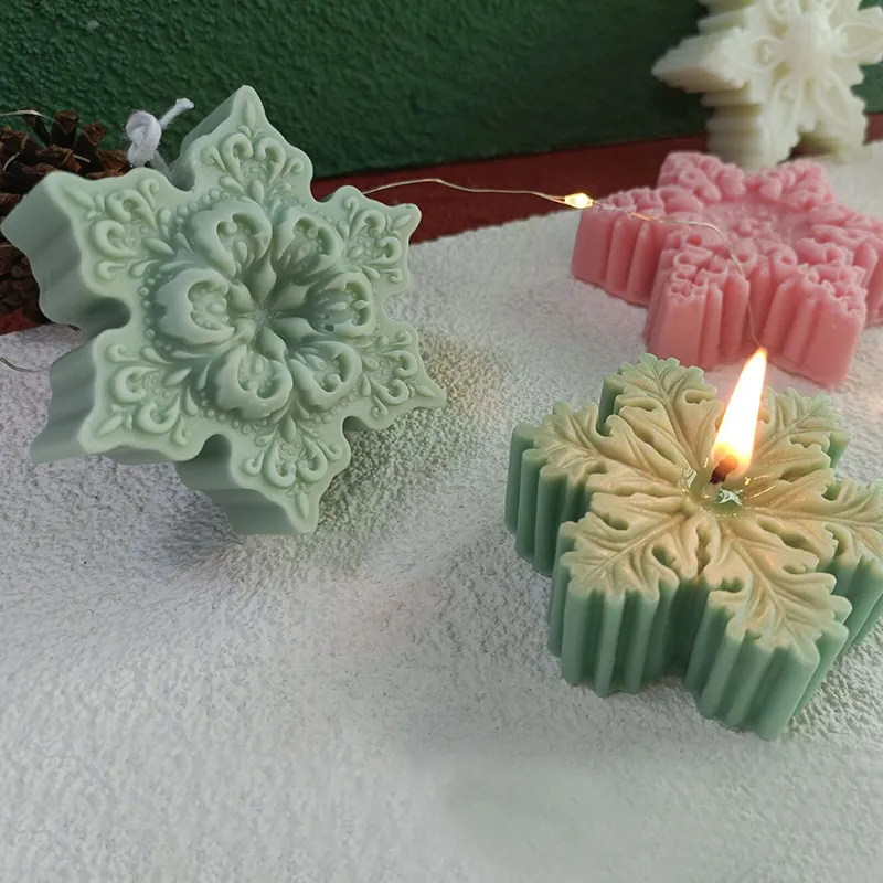 Molde de silicone para fazer vela perfumada DIY Presentes de Natal Árvore de Natal Snowflake 220611