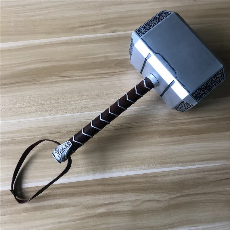 44cm S Hammer Cosplay 1 1 Thunder Figure Weapons Model Kids Gift Movie Play Safety PU Material Toy 220527