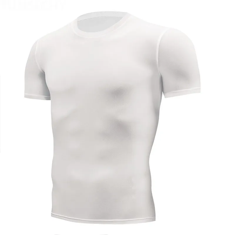 Maglietta a compressione da uomo da corsa ad asciugatura rapida Tuta da calcio traspirante Fitness Abbigliamento sportivo aderente Camicia a maniche corte da allenamento 220526