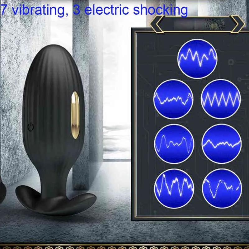 Nxy Anal Toys Remote Wireless Vibrator Electric Shocking Control Plug Gay Sex für Männer Prostata Massage 220420