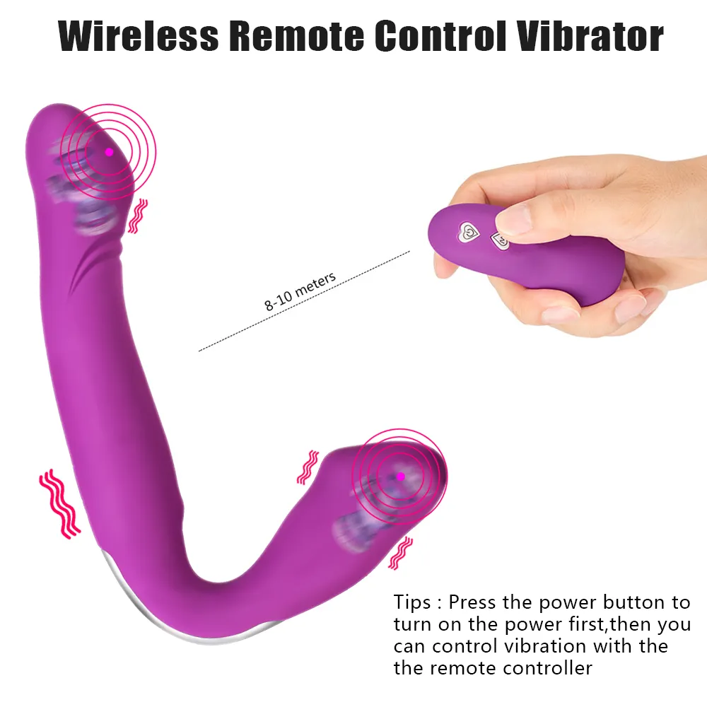 OLO Riem op Dubbele Penetratie Dildo Vibrator Lesbische Clitoris Stimulator Anus Massage sexy Speelgoed voor Vrouw Strapless Strapon