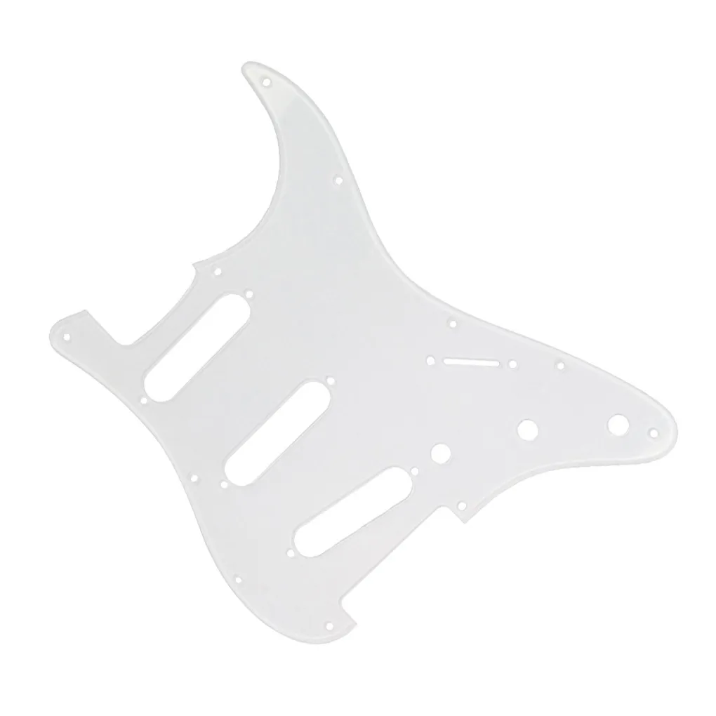 1Ply 11 Holes SSS Guitar Pickguard Transparent Scratch Plate Backplate Screws For Electric Guitar