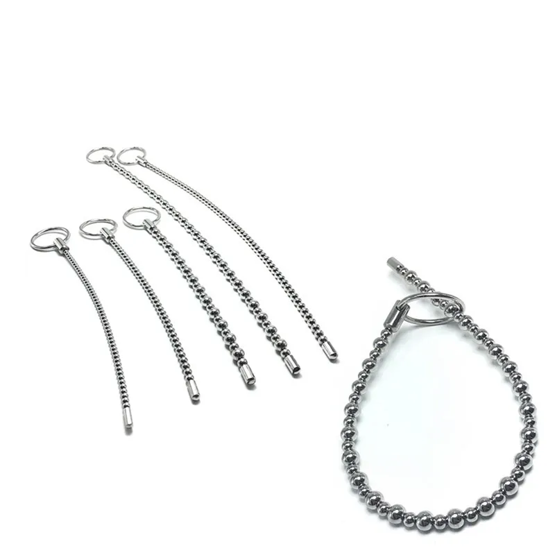 Stainless Steel Urethral Sound Dilators Sounding Penis Plug Beads sexy Toys For Men Catheters Insert243f